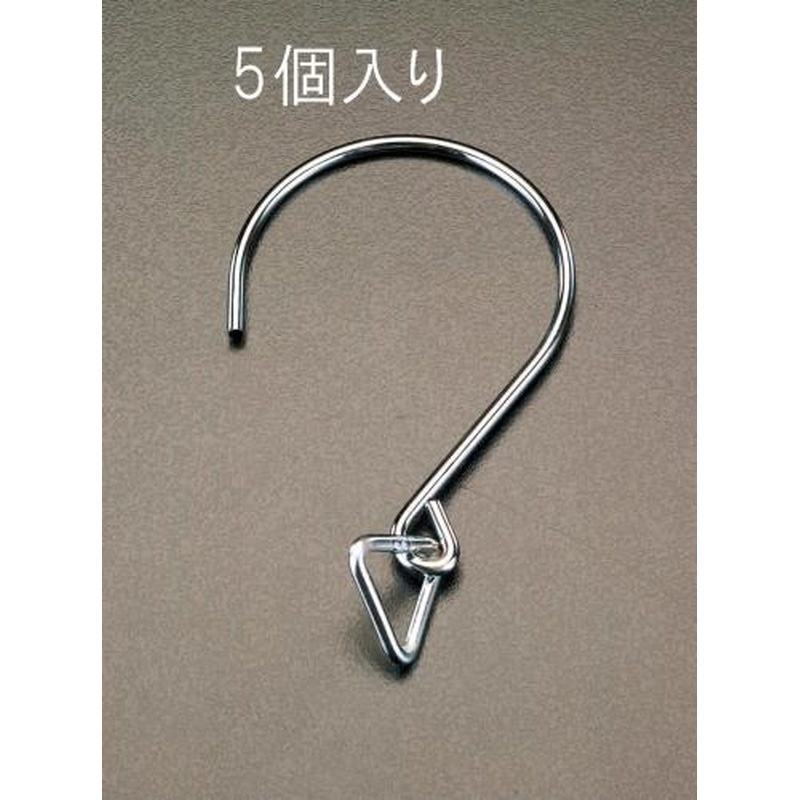 エスコ EA951BZ-1 90mm三角金具付フック(5個) 1個(ご注文単位1個)【直送品】