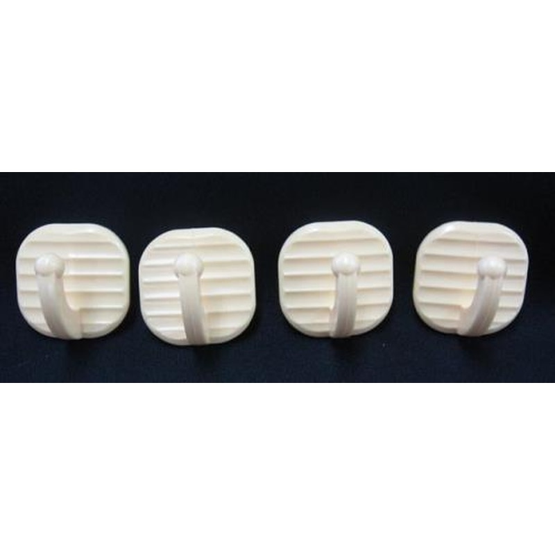 エスコ EA638LL-4 35x35mmフック(粘着付/ホワイト/4個) 1個(ご注文単位1個)【直送品】