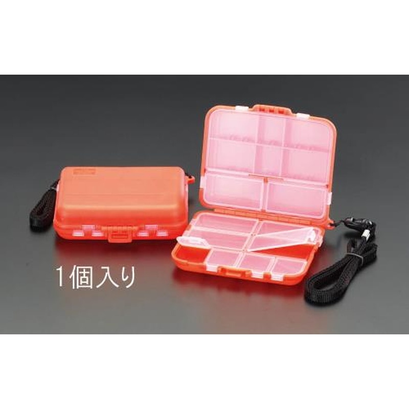 エスコ EA508K-13 127x104x34mm小物箱(オレンジ) 1個（ご注文単位1個）【直送品】