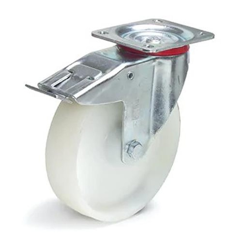 エスコ EA986CT-200 200mmキャスター(自在/ポリアミドタイヤ/ブレーキ付 1個(ご注文単位1個)【直送品】