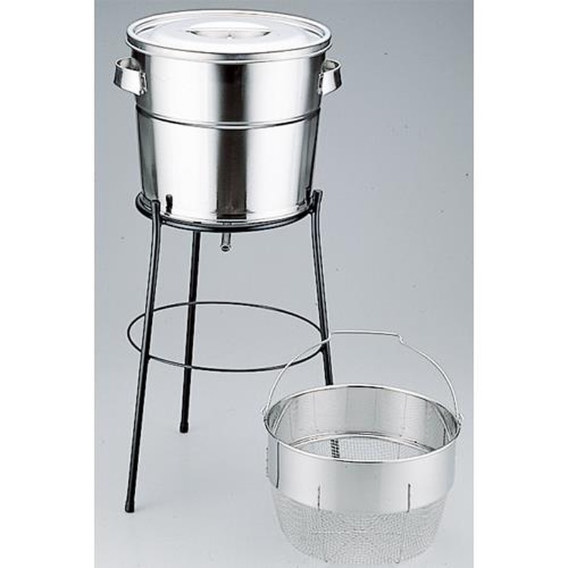 エスコ EA508SF-41 φ300x260mm/13Lタンク(カゴ・スタンド付/ステンレス製) 1個（ご注文単位1個）【直送品】