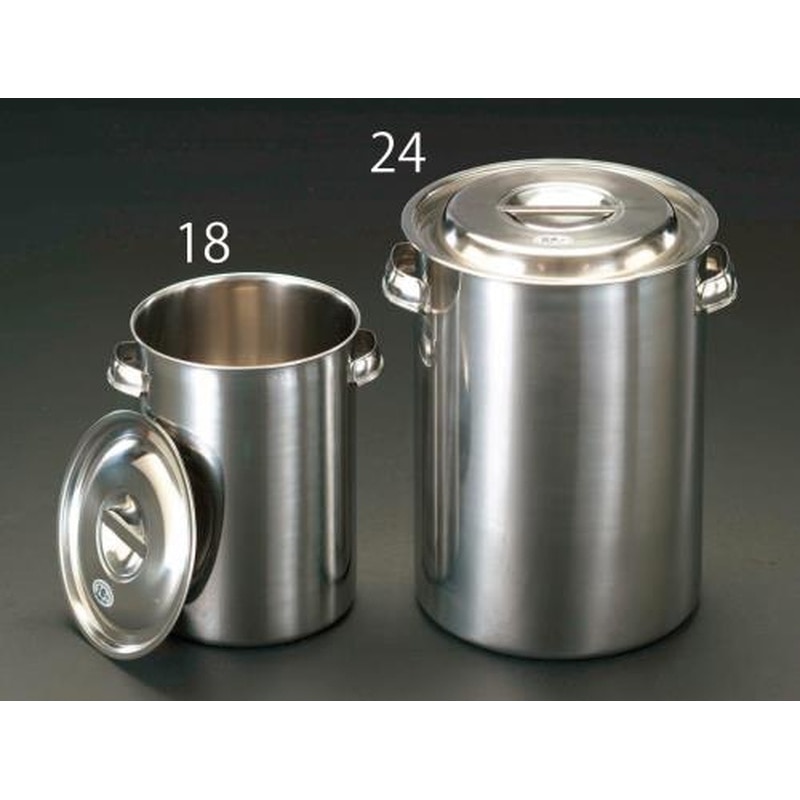 エスコ EA508SF-18 φ180x252mm取手付深型タンク(ステンレス製) 1個（ご注文単位1個）【直送品】