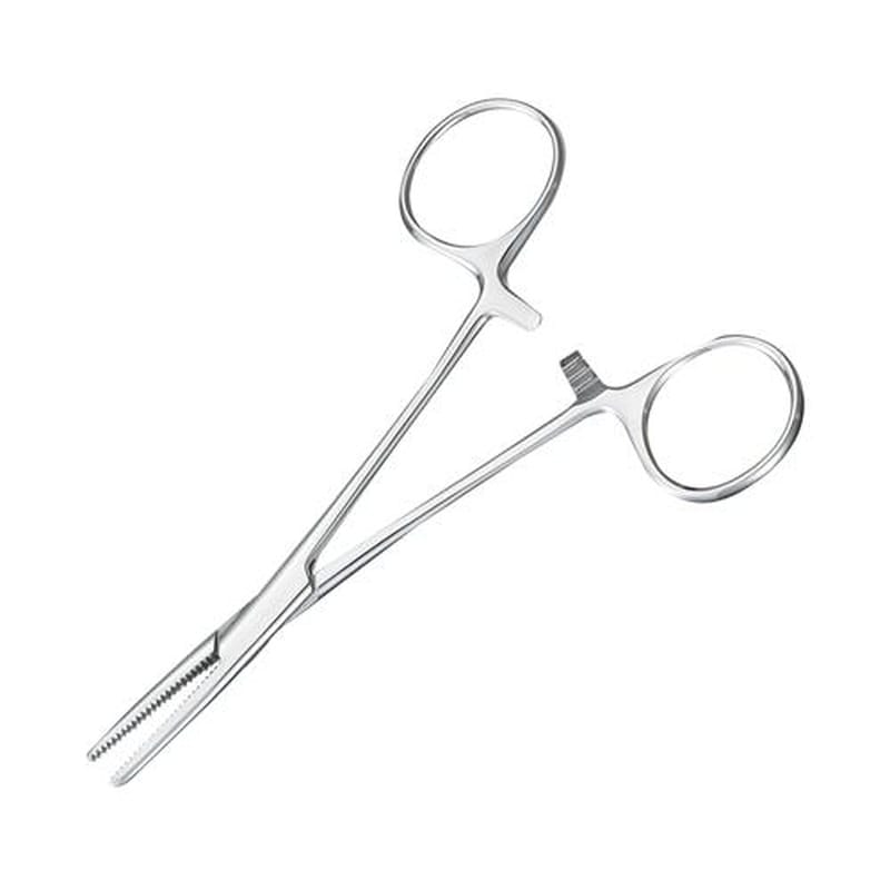 エスコ EA595LC-1 125mmロックピンセット(直/ステレンス製) 1個（ご注文単位1個）【直送品】