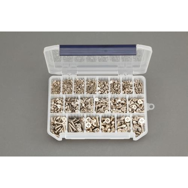 エスコ EA949AE-92 M2-M6皿頭小ねじセット(真鍮ニッケルメッキ) 1個（ご注文単位1個）【直送品】