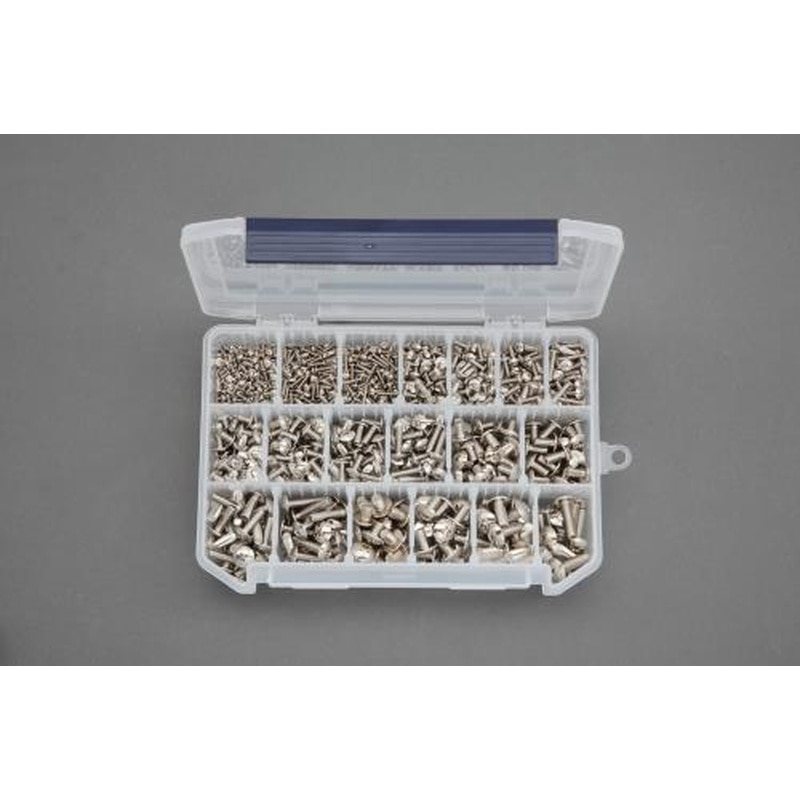 エスコ EA949AE-93 M2-M6トラス頭小ねじセット(真鍮ニッケルメッキ) 1個（ご注文単位1個）【直送品】