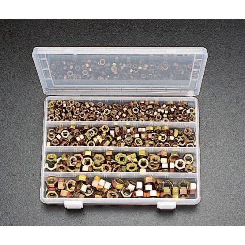 エスコ EA949GH M6-M12並目/細目ねじナットセット(クロメート) 1個（ご注文単位1個）【直送品】