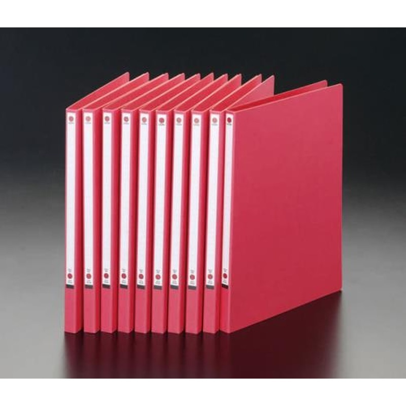 エスコ EA762CF-41 A4/S型パームファイル(赤/10冊) 1個（ご注文単位1個）【直送品】