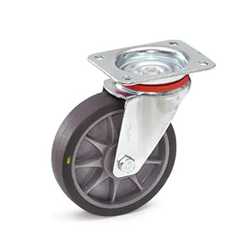 エスコ EA986CD-160 160mmキャスター(自在金具/TPEタイヤ/ESD) 1個(ご注文単位1個)【直送品】