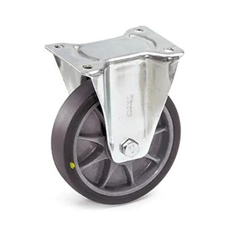 エスコ EA986CF-160 160mmキャスター(固定金具/TPEタイヤ/ESD) 1個(ご注文単位1個)【直送品】