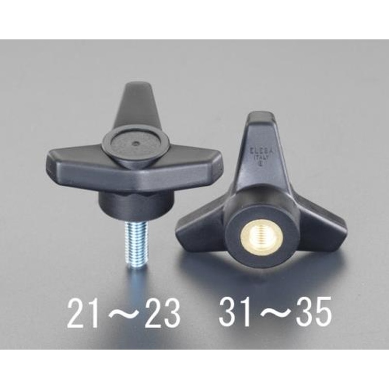 エスコ EA948AL-23 M12x100mm雄ねじノブ 1個（ご注文単位1個）【直送品】