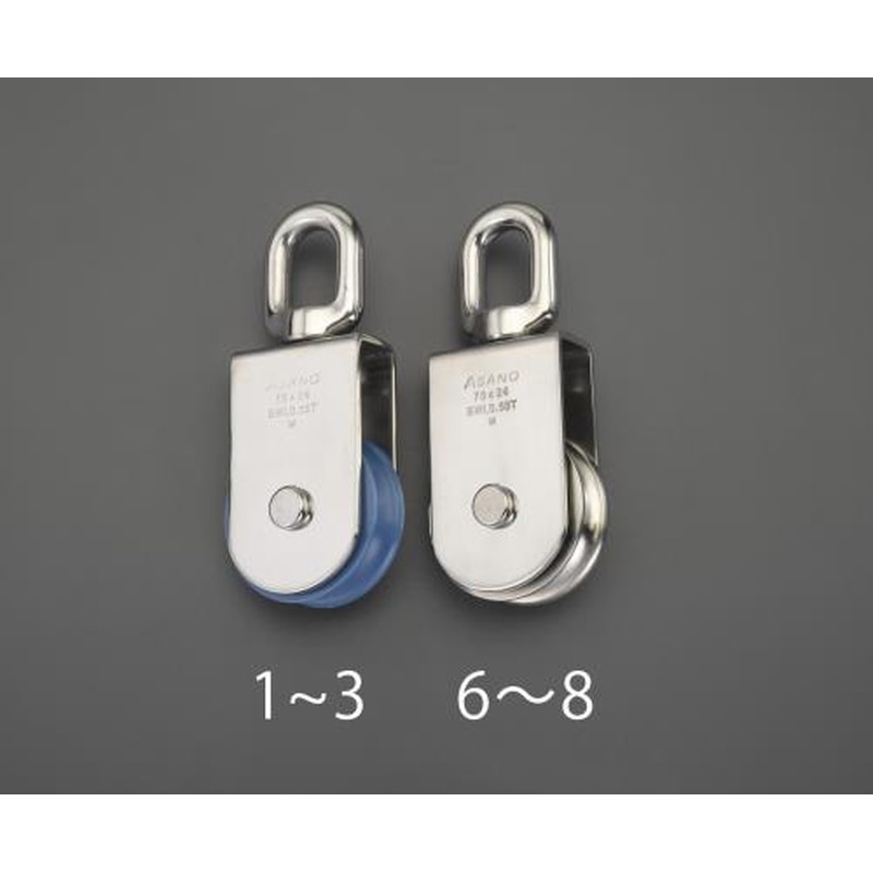 エスコ EA987SE-6 50mmサンマブロック(ステンレス製/ステンレス車) 1個（ご注文単位1個）【直送品】