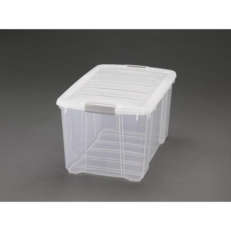 エスコ EA506L-6 636x445x355mm収納ボックス(バックル付/クリアー) 1個（ご注文単位1個）【直送品】