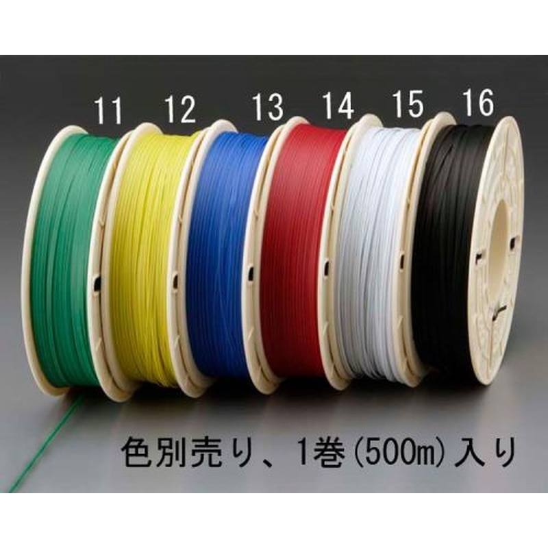 エスコ EA475VA-14 4.0mmx500mビニタイ(ポリエチレン製/赤) 1個（ご注文単位1個）【直送品】