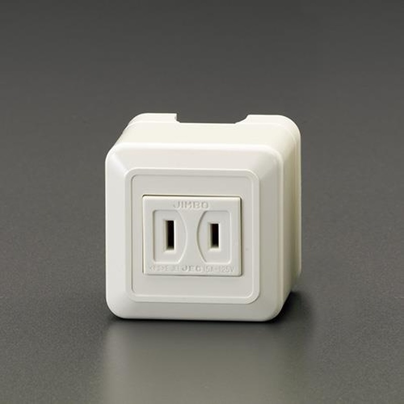 エスコ EA940CJ-45 125V/15Aコンセント(角型・1口) 1個(ご注文単位1個)【直送品】