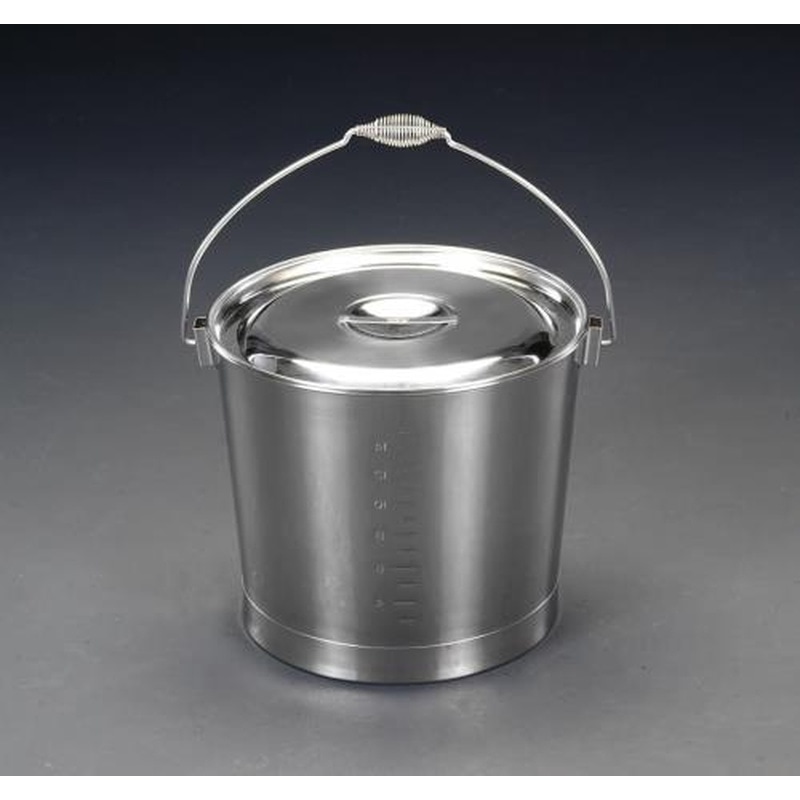 エスコ EA508S-11 8Lバケツ・ふた付(ステンレス製) 1個（ご注文単位1個）【直送品】