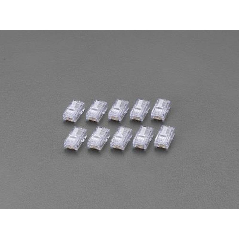 エスコ EA764BR-3 モジュラープラグ(Cat5E/レバー折防止/10コ) 1個(ご注文単位1個)【直送品】