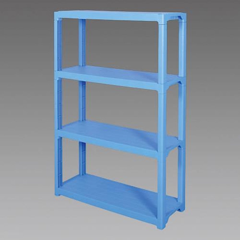 エスコ EA976AL-3 1200x450x1800mm/4段ラック棚(プラスチック製) 1個(ご注文単位1個)【直送品】