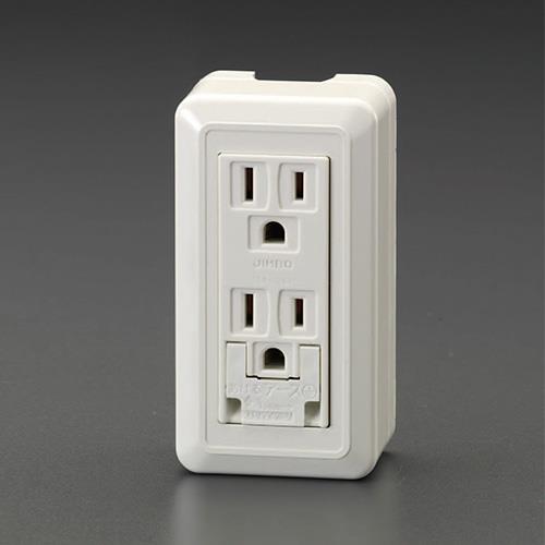 エスコ EA940CJ-58A 125V/15A [角形] コンセント [2口][接地付] 1個 （ご注文単位1個）【直送品】
