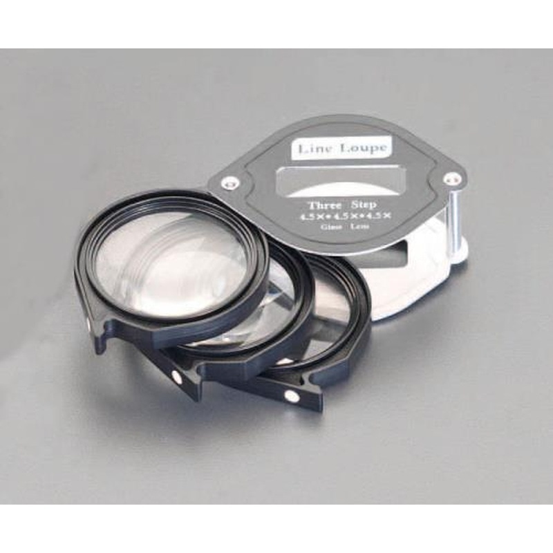 エスコ EA756AA-19A x4.5/x8/x12/36mmポケットルーペ(3枚組) 1個(ご注文単位1個)【直送品】