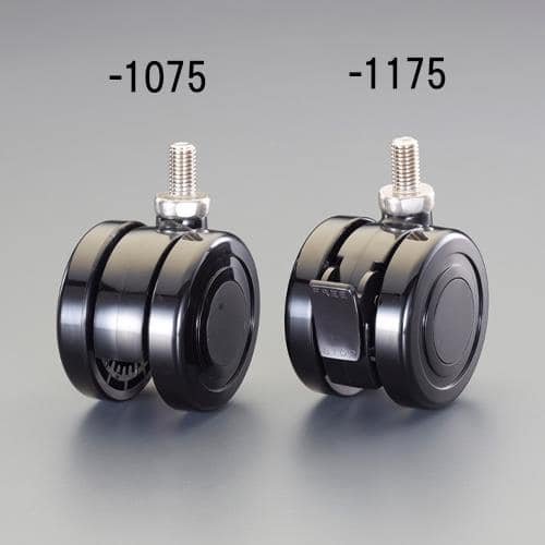 エスコ EA986TA-1175 75mm キャスター(ツインホイール/ナイロン/ブレーキ付/SUSネジ) 1個 （ご注文単位1個）【直送品】