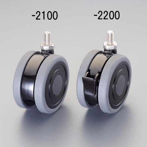 エスコ EA986TA-2100 100mm キャスター(ツインホイール/TPE/SUSネジ) 1個 （ご注文単位1個）【直送品】