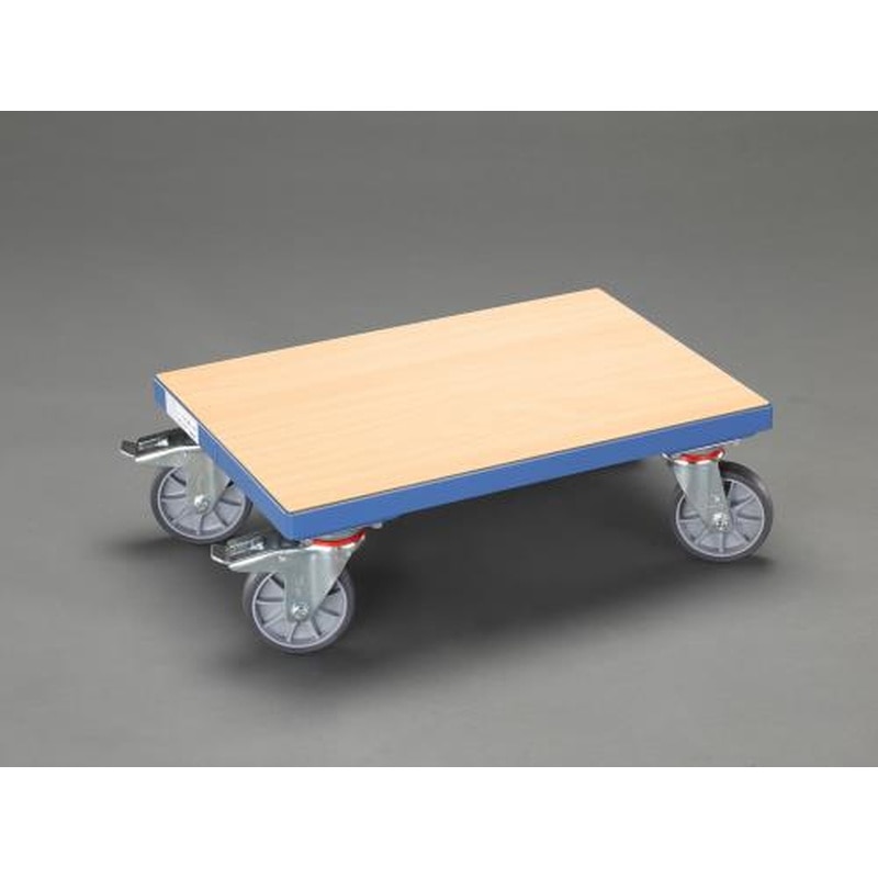 エスコ EA520AD-11A 605x405mm/250kgドーリー(ブレーキ付/木製天板) 1個（ご注文単位1個）【直送品】