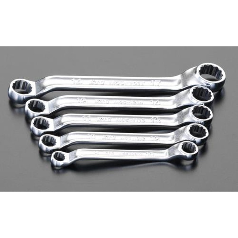 エスコ EA616DE 5本組/8-17mm両口めがねレンチ(ショート) 1個(ご注文単位1個)【直送品】