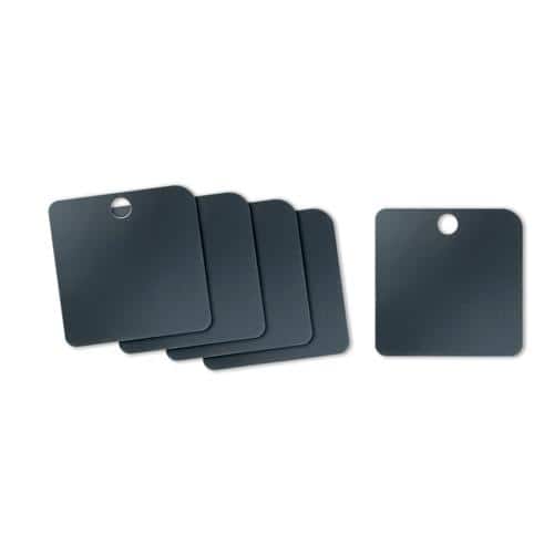 エスコ EA591HC-33B 38mm  タグブランク(アルミ角/ブラック/5枚) 1袋 （ご注文単位1袋）【直送品】