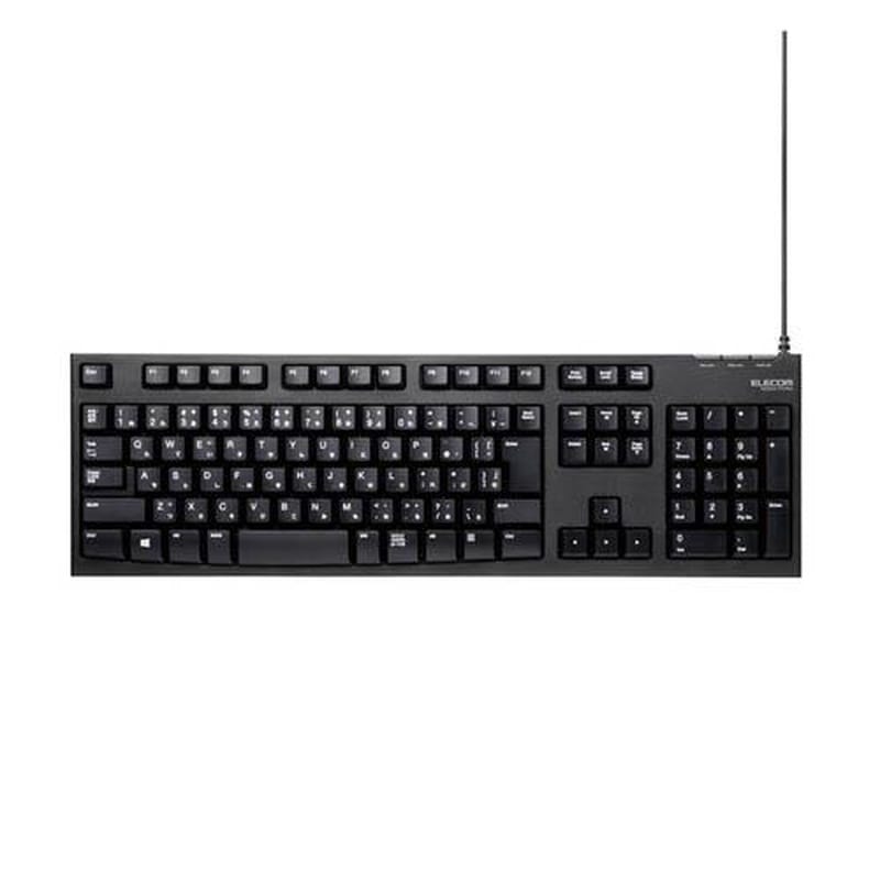 >エスコ EA764AB-13B 452x138x29.6mmキーボード(USB/ブラック) 1個(ご注文単位1個)【直送品】