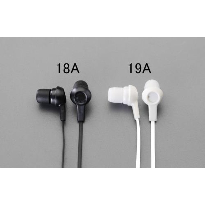 エスコ EA763BC-19A 1.2mイヤホン(インナーイヤー型/ホワイト) 1個（ご注文単位1個）【直送品】