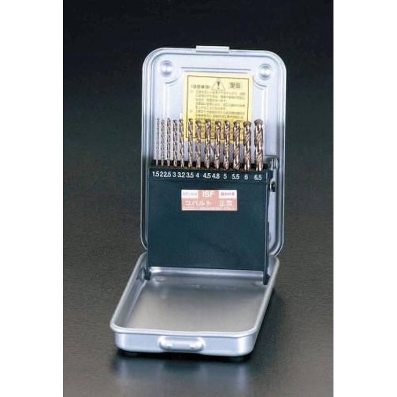 エスコ EA824BC-13 1.5-6.5mm/13本組ストレートドリル(Co-HSS) 1個（ご注文単位1個）【直送品】