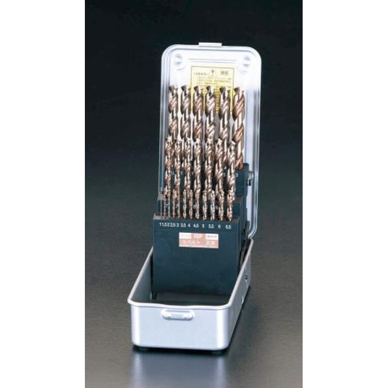 エスコ EA824BC-25 1.0-13mm/25本組ストレートドリル(Co-HSS) 1個（ご注文単位1個）【直送品】