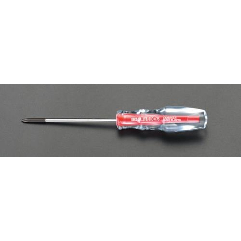 エスコ EA557CA-1 #1x100mm［＋]ドライバー(細軸クリスタル) 1個（ご注文単位1個）【直送品】