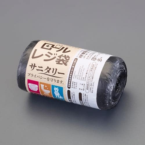 エスコ EA995AD-186 350x450mm ロール手提げポリ袋(黒/30枚) 1袋 （ご注文単位1袋）【直送品】