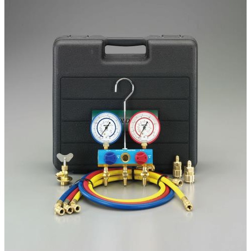 エスコ EA101N-5A[R134a]ゲージマニホールドキット(カーエアコン用) 1個（ご注文単位1個）【直送品】