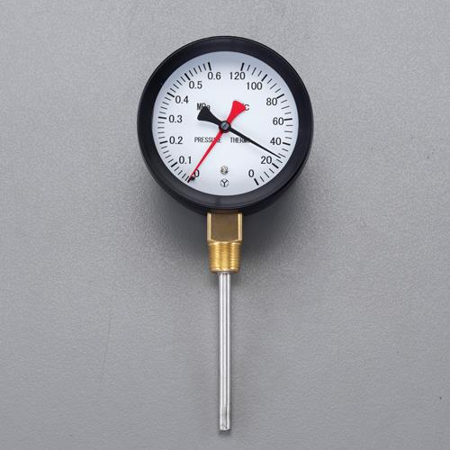 エスコ EA729PA-16 0- 120℃/0-1.0MPa/φ100mm 水高計(立型) 1個 （ご注文単位1個）【直送品】