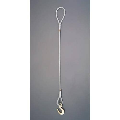 エスコ EA981WR-11.5N 0.5ton x 1.5m フック付ワイヤー(片側アイ/ラッチ無) 1本 （ご注文単位1本）【直送品】