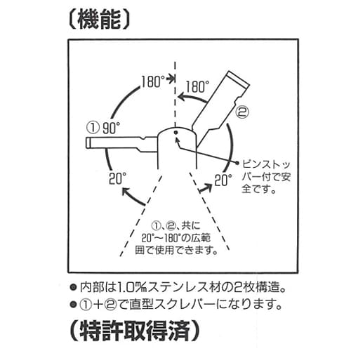 エスコ EA524AE-19 9・16・25・60x250mm スクレーパー(斜型) 1本 （ご注文単位1本）【直送品】