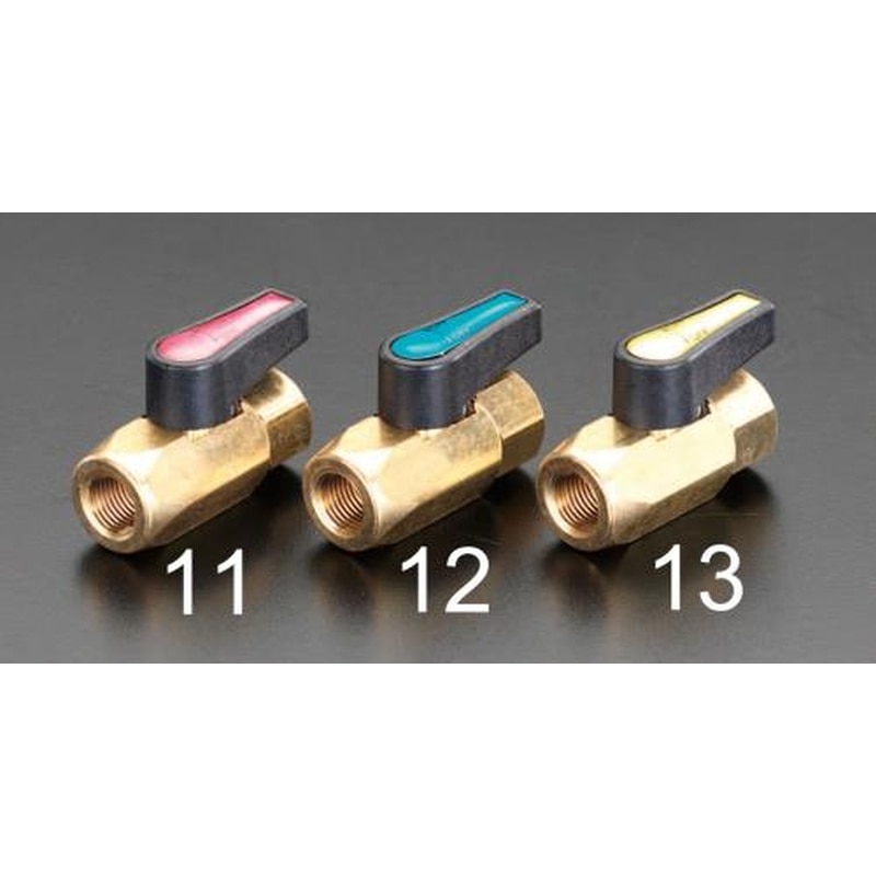 エスコ EA496EA-12 NPT1/8”xNPT1/8”ボールバルブ(青) 1個（ご注文単位1個）【直送品】