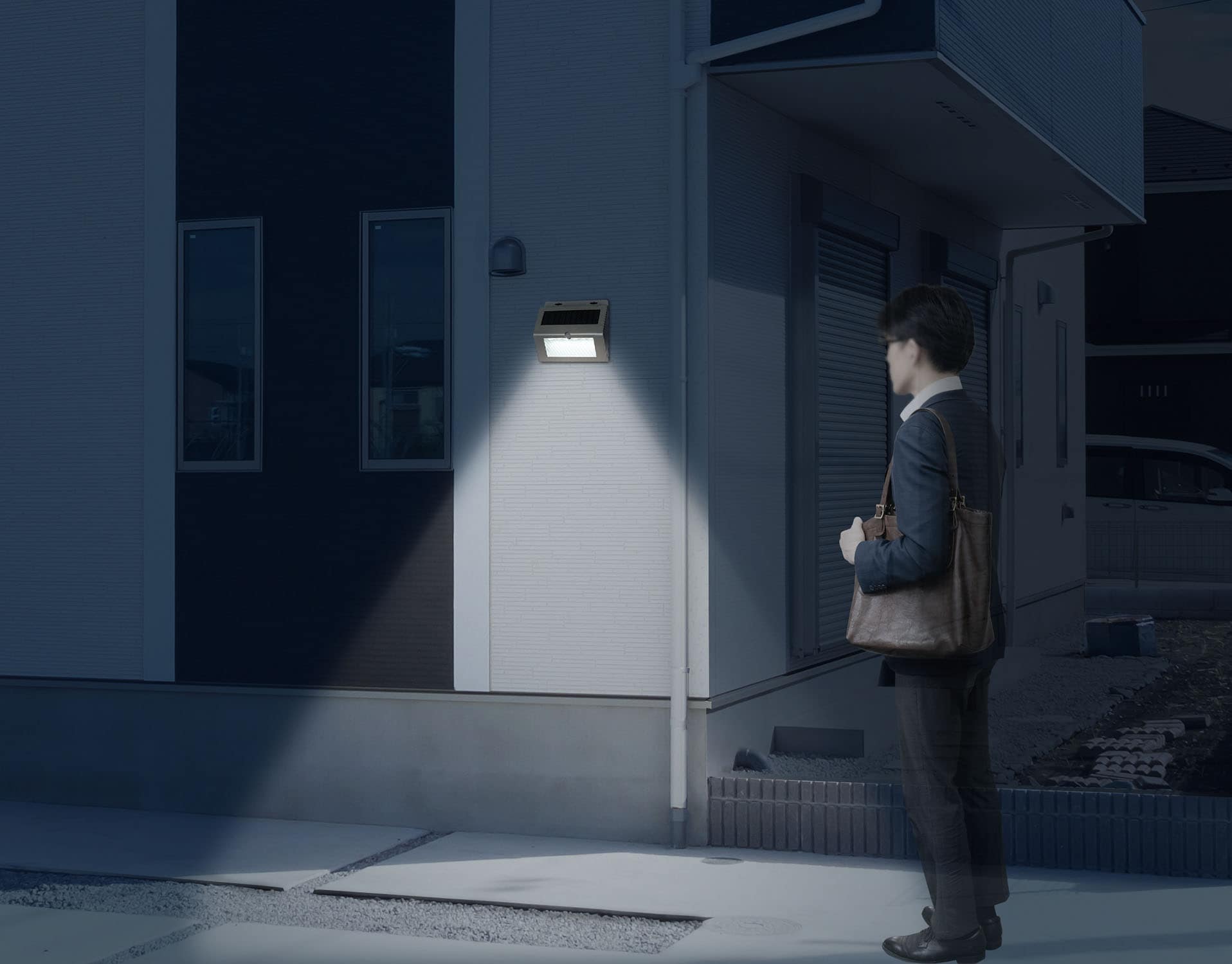 エスコ EA864CB-276 [広範囲照射] LEDセンサーライト(ソーラー式/ステンレス) 1個 （ご注文単位1個）【直送品】