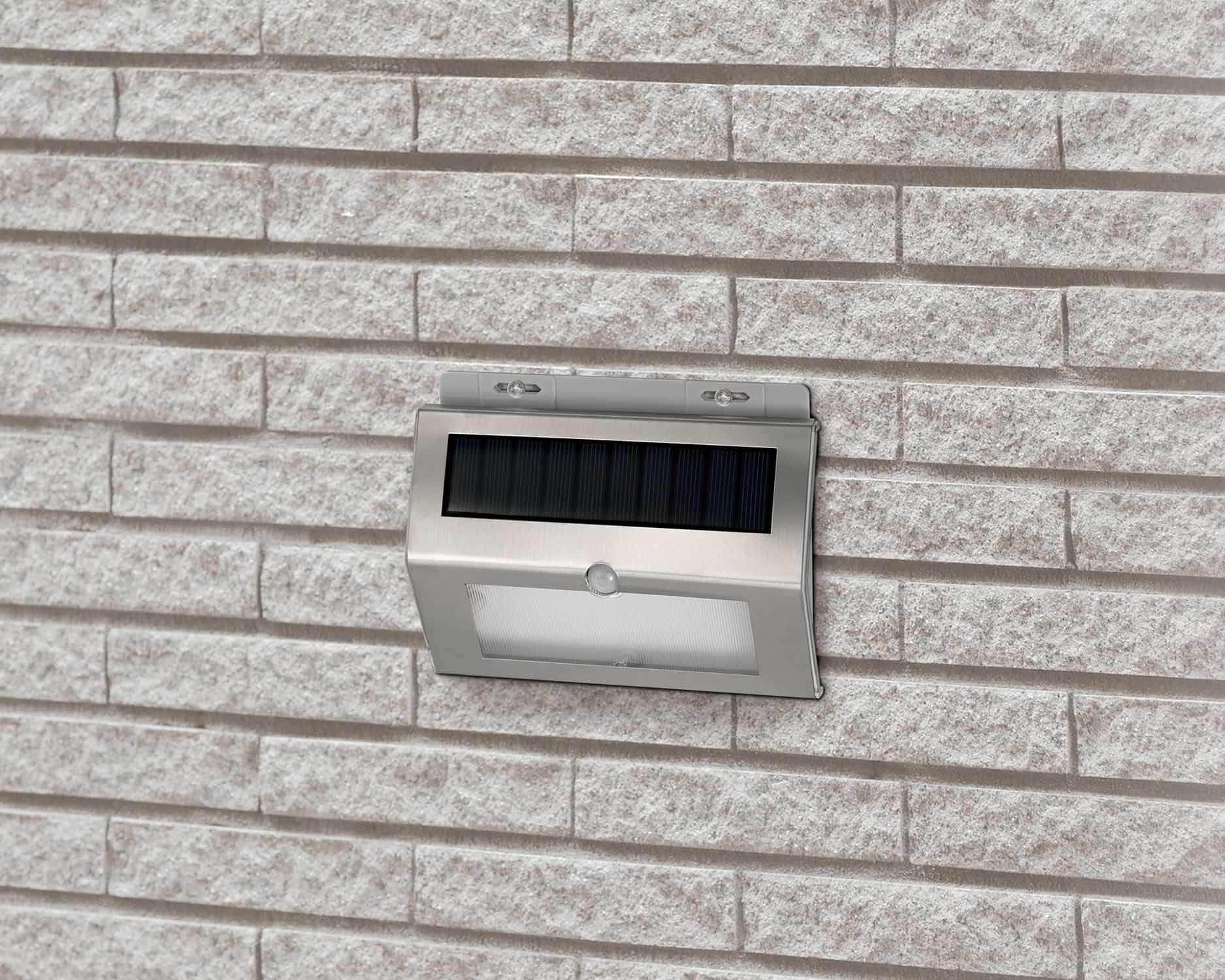 エスコ EA864CB-276 [広範囲照射] LEDセンサーライト(ソーラー式/ステンレス) 1個 （ご注文単位1個）【直送品】