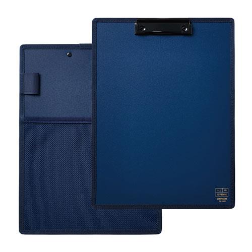 エスコ EA762DA-302 A4/E型 クリップボード(ポケット付/青) 1枚 （ご注文単位1枚）【直送品】