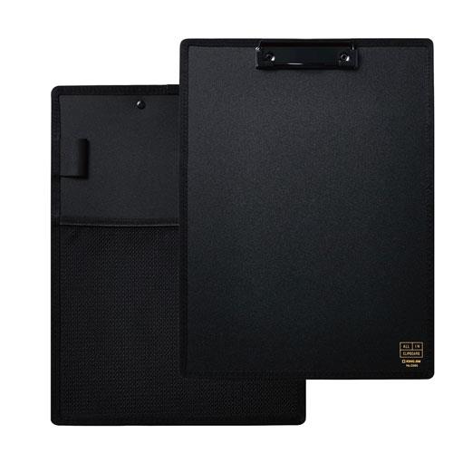 エスコ EA762DA-301 A4/E型 クリップボード(ポケット付/黒) 1枚 （ご注文単位1枚）【直送品】