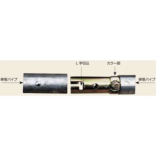 エスコ EA951EN-9 φ48.6mm C型ジョイント(ピン付単管パイプ接続用) 1個 (ご注文単位1個)【直送品】