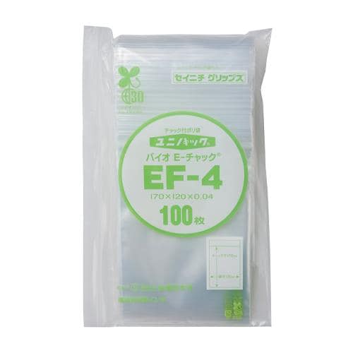 エスコ EA944CJ-120 170x120mm ポリ袋(環境対応型) チャック付100枚 1束 （ご注文単位1束）【直送品】