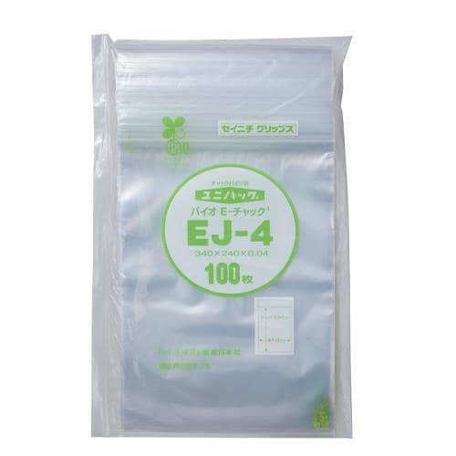 エスコ EA944CJ-240 340x240mm ポリ袋(環境対応型) チャック付100枚 1束 （ご注文単位1束）【直送品】