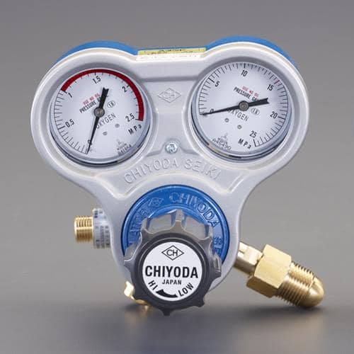 エスコ EA316A-3BA 酸素調整器(関西式雄ネジ/乾式安全器内蔵型) 1個 （ご注文単位1個）【直送品】