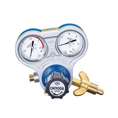 エスコ EA316A-3A 酸素調整器(関西式蝶ネジ/乾式安全器内蔵型) 1台 （ご注文単位1台）【直送品】