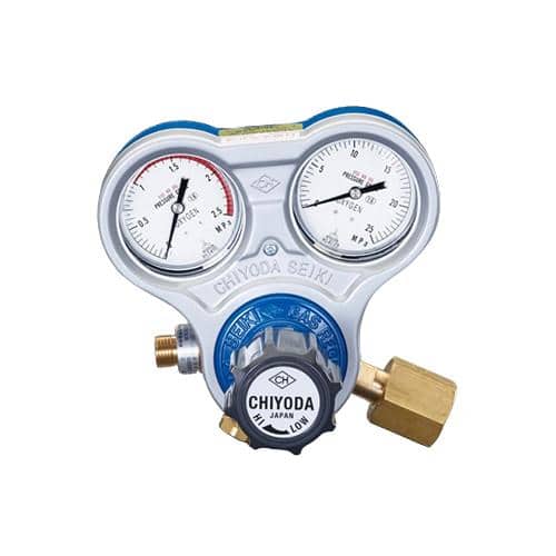 エスコ EA316A-4A 酸素調整器(関東式雌ネジ/乾式安全器内蔵型) 1台 （ご注文単位1台）【直送品】