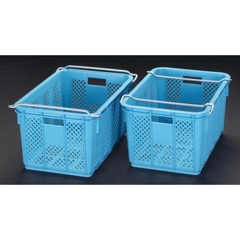 エスコ EA506AB-14A 560x390x283mm/44.3Lコンテナ(2個) 1個（ご注文単位1個）【直送品】